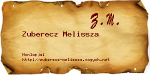 Zuberecz Melissza névjegykártya